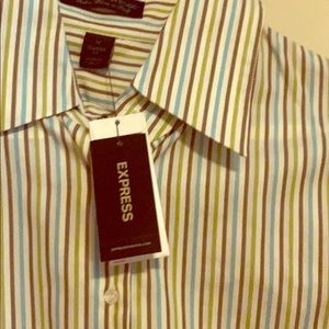 Express Light Blue / Green / Brown Button Up